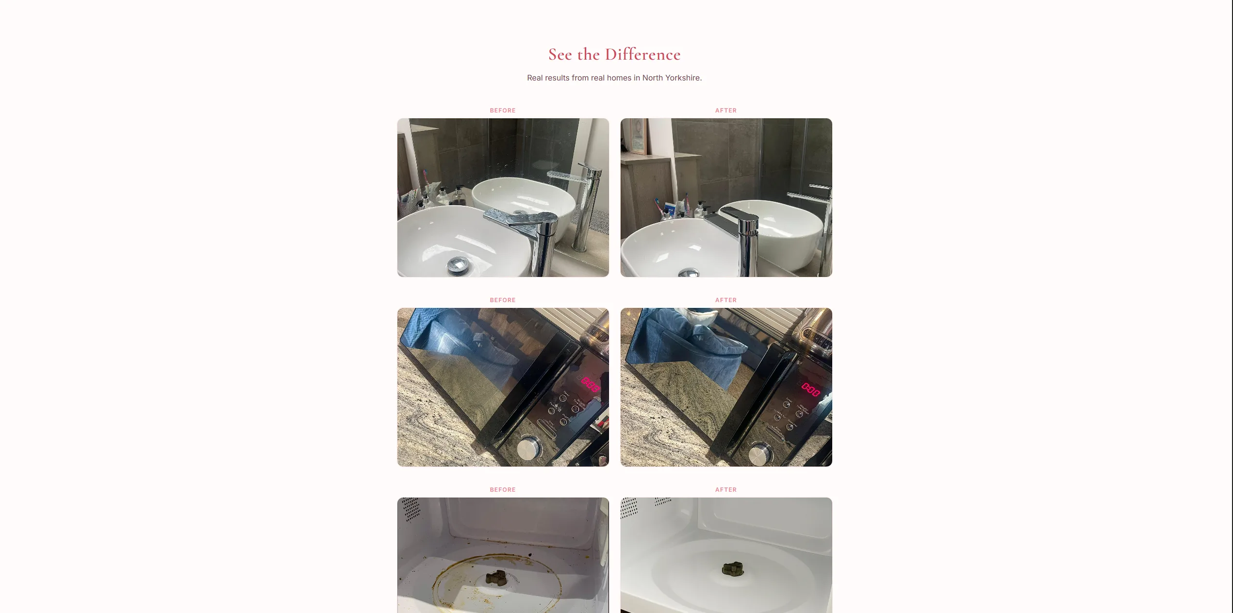 CG Elite Cleaning before and after results section