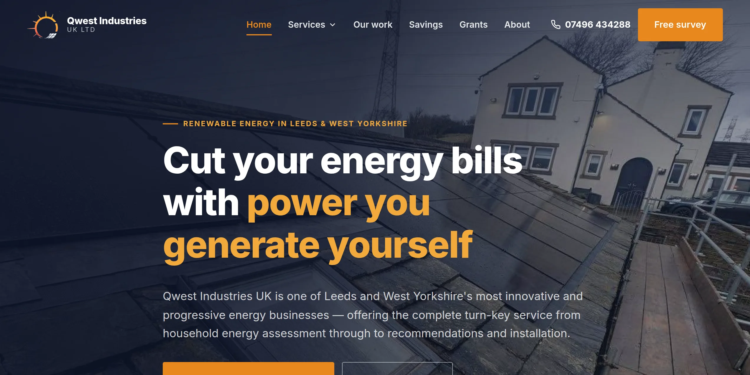 Qwest Industries UK website screenshot